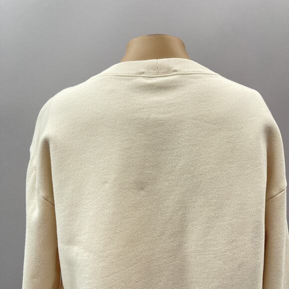 Sandro Love is Beautiful Embroidered Sweatshirt Light Beige Women's Size 1 Small - Picture 7 of 16